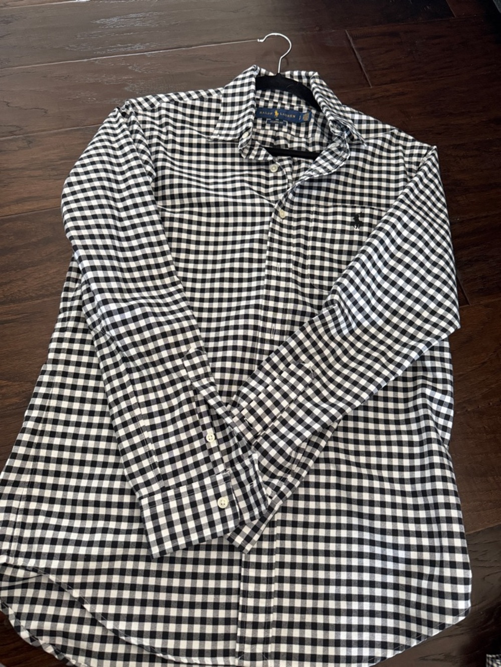 Ralph Lauren Black & White Gingham Button-Down Shirt